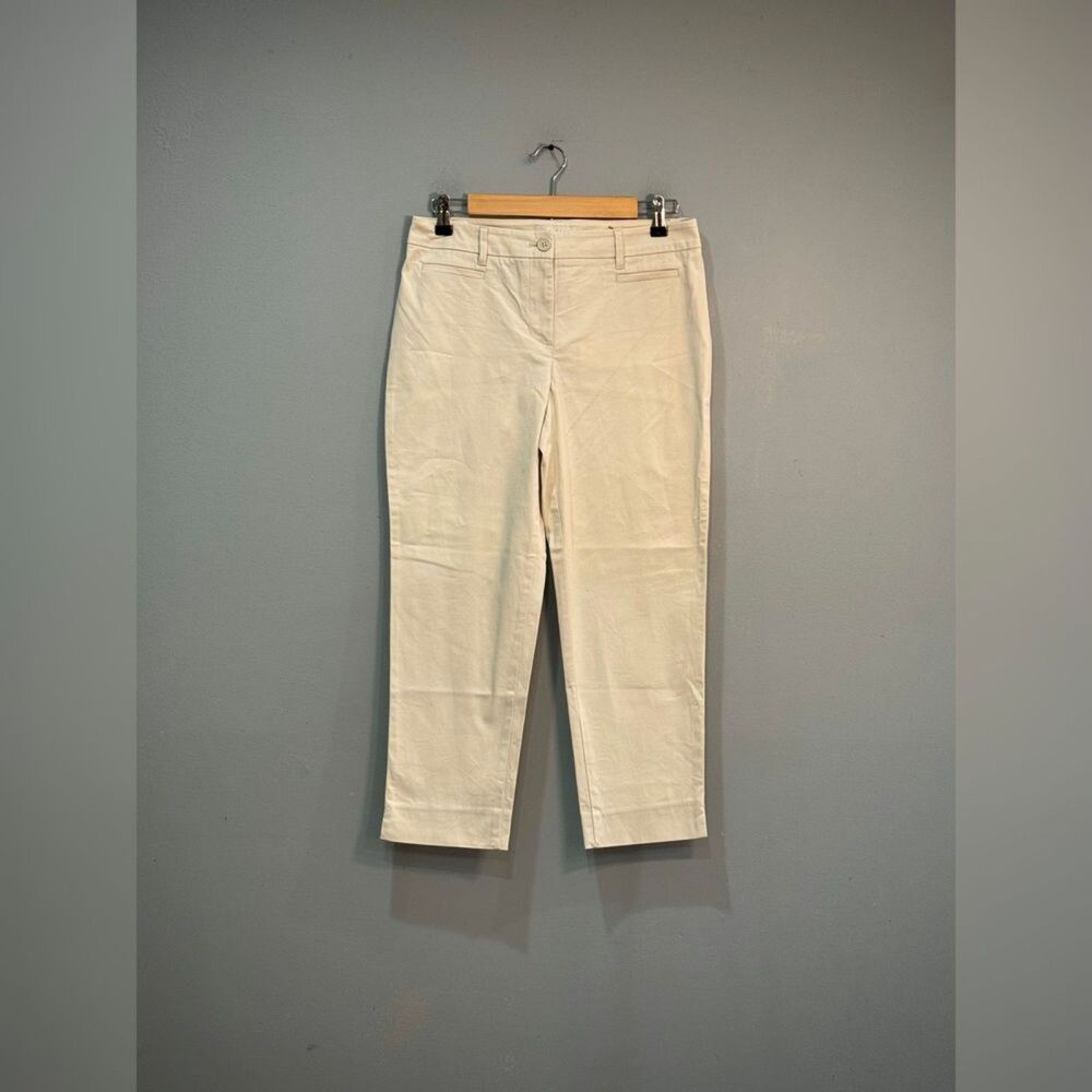 Cream Talbots Cropped Chinos Size 6P EUC